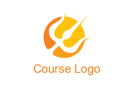 trident in circle logo