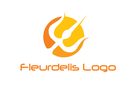 trident in circle logo