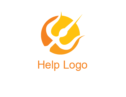 trident in circle logo