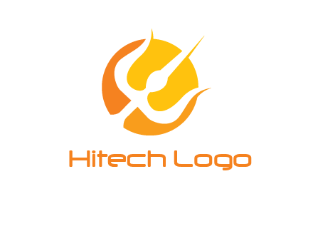 trident in circle logo