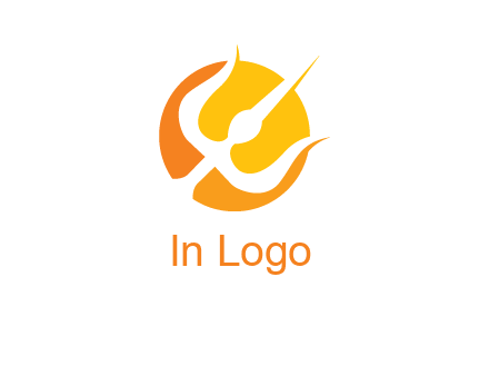 trident in circle logo