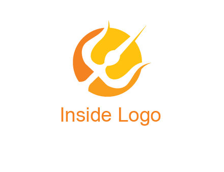 trident in circle logo