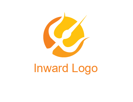 trident in circle logo