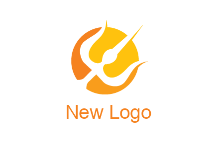 trident in circle logo