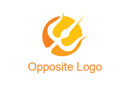 trident in circle logo
