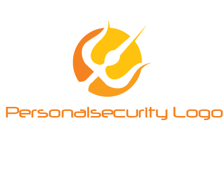 trident in circle logo