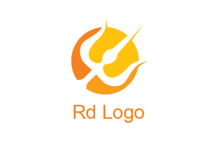 trident in circle logo