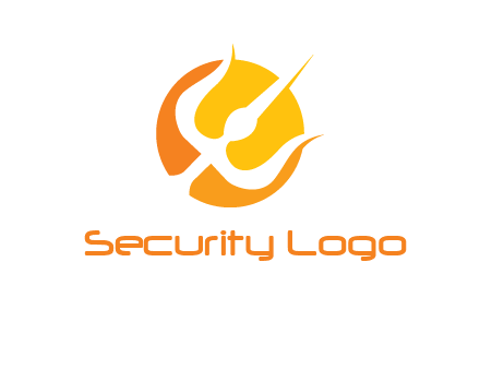 trident in circle logo
