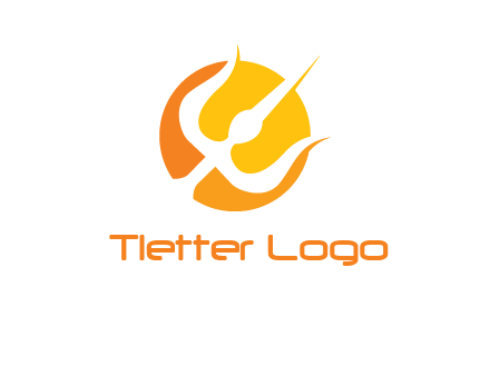 trident in circle logo