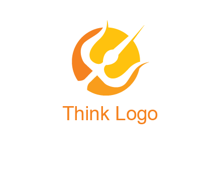 trident in circle logo