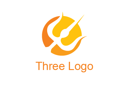 trident in circle logo
