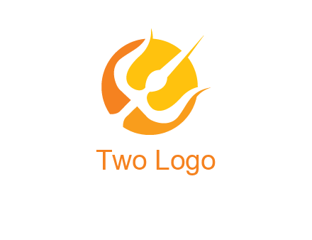 trident in circle logo