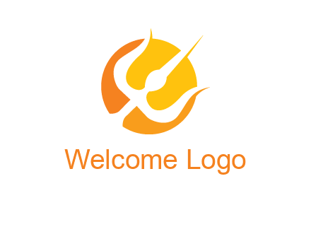 trident in circle logo