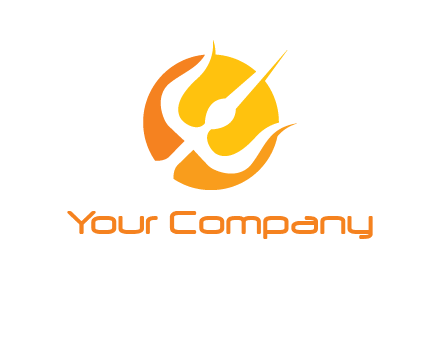 trident in circle logo