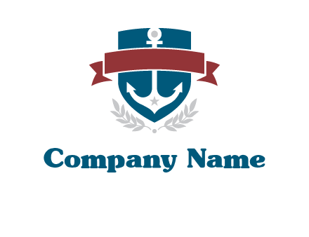 ship anchor on shield logo