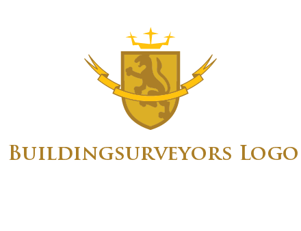 lion on shield with crown in logo