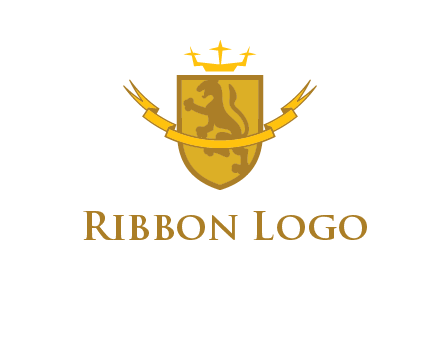 lion on shield with crown in logo