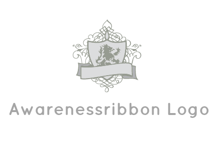 shield with banner and swirl design icon