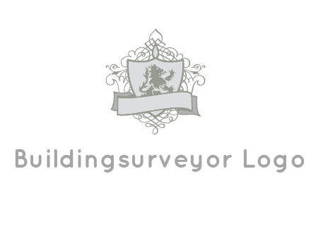 shield with banner and swirl design icon