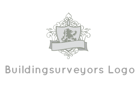 shield with banner and swirl design icon