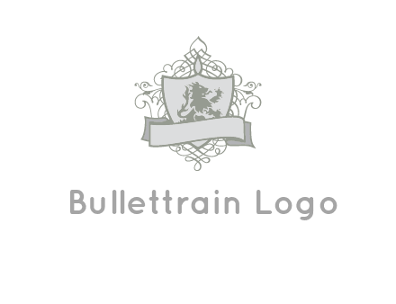 shield with banner and swirl design icon