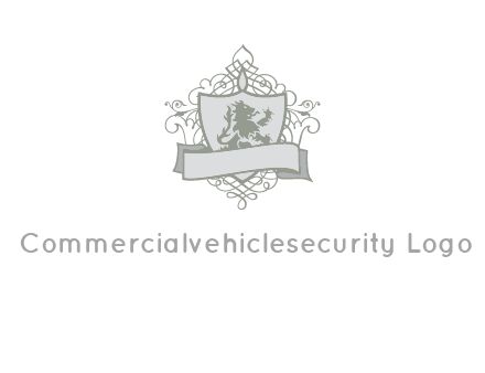 shield with banner and swirl design icon