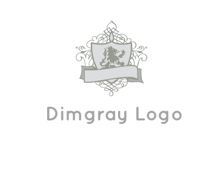 shield with banner and swirl design icon