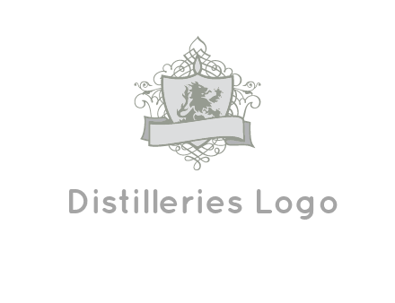 shield with banner and swirl design icon