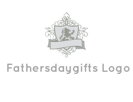 shield with banner and swirl design icon