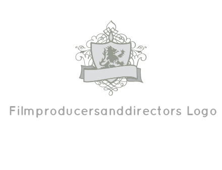 shield with banner and swirl design icon