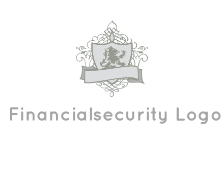 shield with banner and swirl design icon