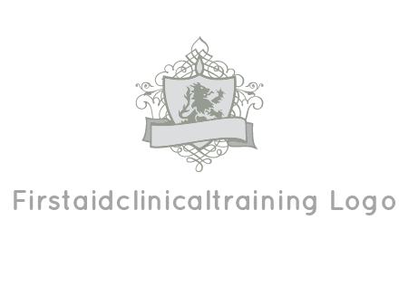 shield with banner and swirl design icon