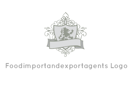 shield with banner and swirl design icon
