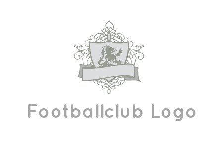 shield with banner and swirl design icon