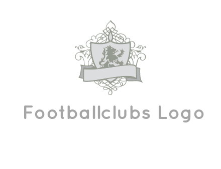 shield with banner and swirl design icon