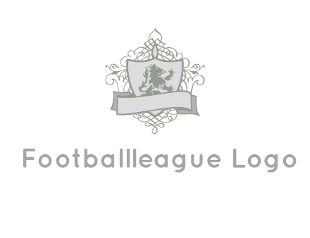 shield with banner and swirl design icon