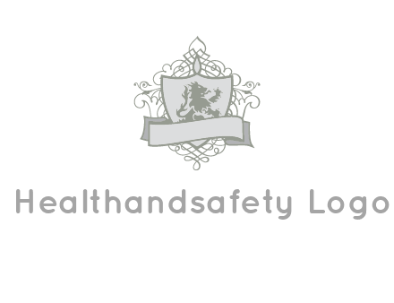 shield with banner and swirl design icon