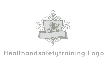shield with banner and swirl design icon