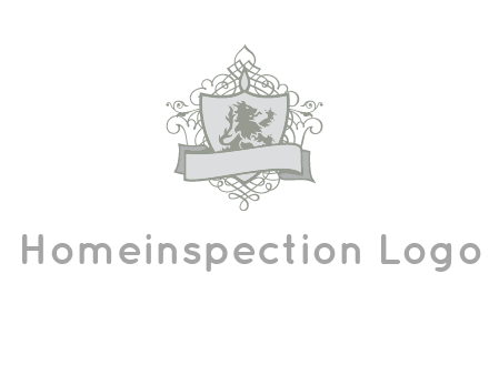 shield with banner and swirl design icon
