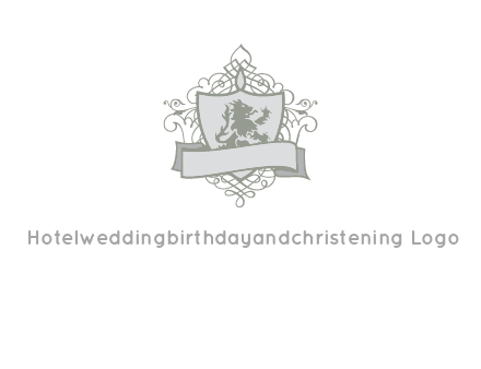 shield with banner and swirl design icon
