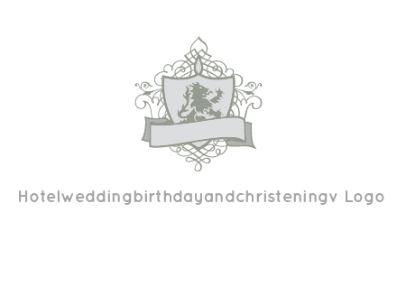 shield with banner and swirl design icon