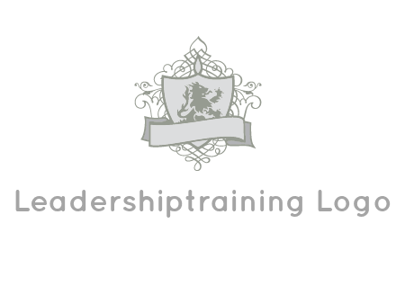 shield with banner and swirl design icon