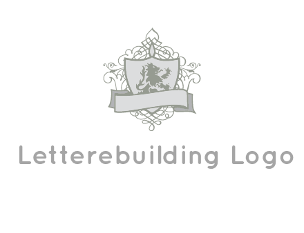 shield with banner and swirl design icon