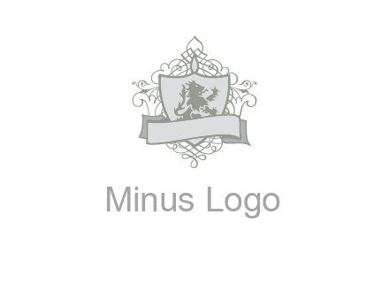 shield with banner and swirl design icon