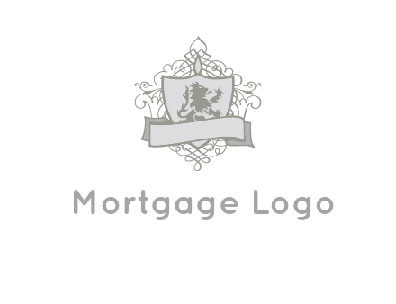 shield with banner and swirl design icon