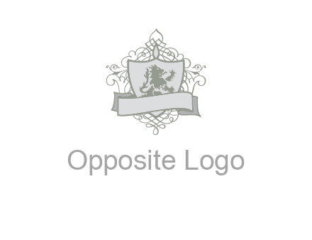 shield with banner and swirl design icon