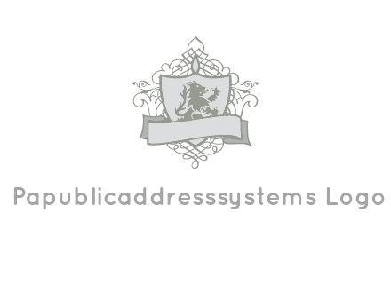shield with banner and swirl design icon