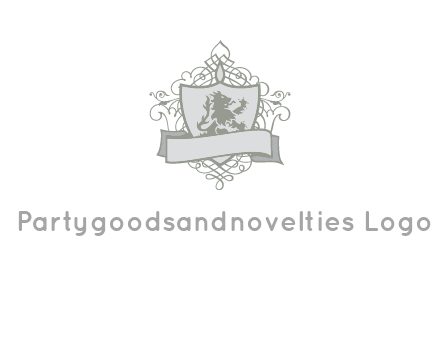 shield with banner and swirl design icon