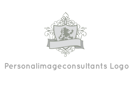 shield with banner and swirl design icon
