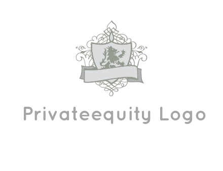 shield with banner and swirl design icon